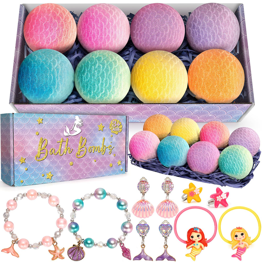 Duchong Mermaid bath bombs coconut scent provides tropical vibes during bath time.