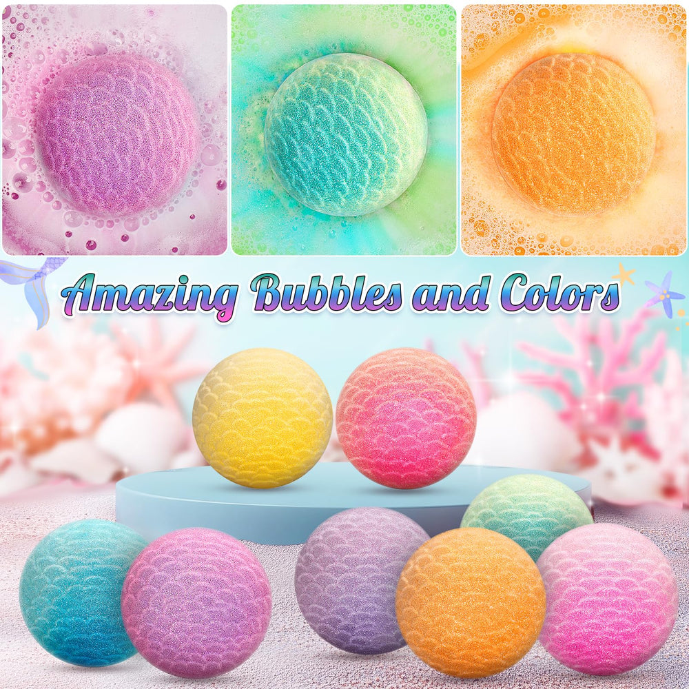 Duchong Mermaid bath bombs melt colors in water, creating a magical bath experience.