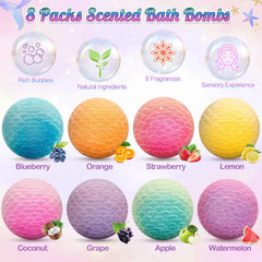 Duchong Mermaid bath bombs strawberry scent adds fun fragrance to bath time.