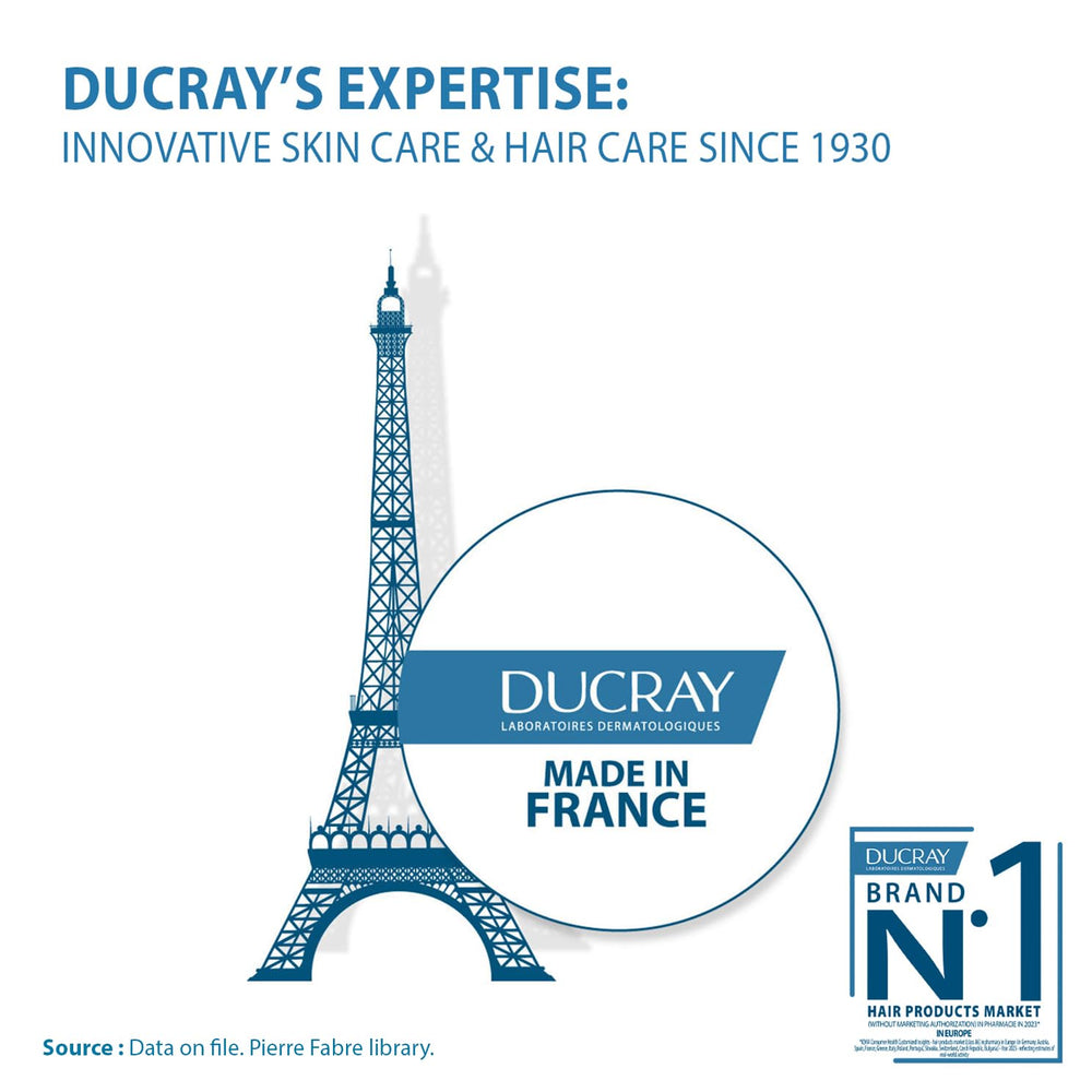 Ducray logo alongside Creastim Reactiv on product packaging for brand recognition