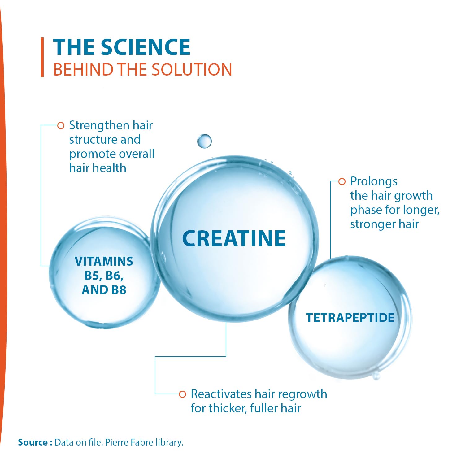 Close view of Creastim Reactiv ingredients list including peptides and vitamins