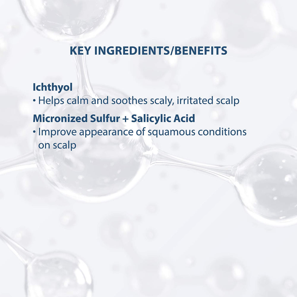 Ducray Kertyol PSO shampoo bottle on bathroom tile setup