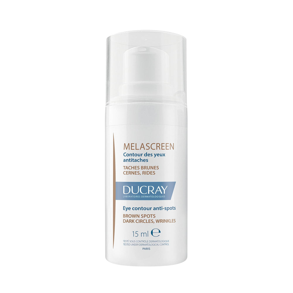 Ducray Melascreen Eye Contour application shows daily brightening and smoothing benefits.