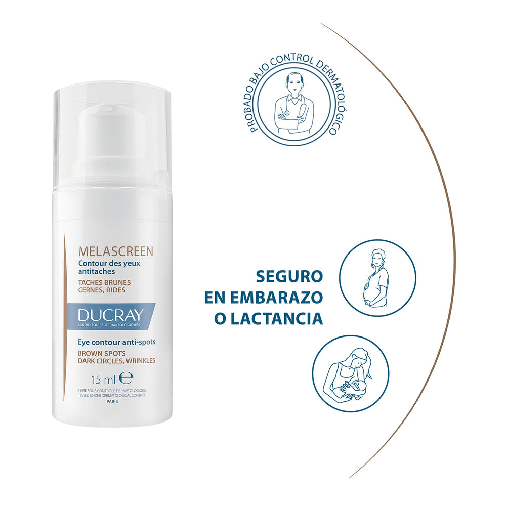 Ducray Melascreen Eye Contour texture closeup highlights a light, non-greasy feel.