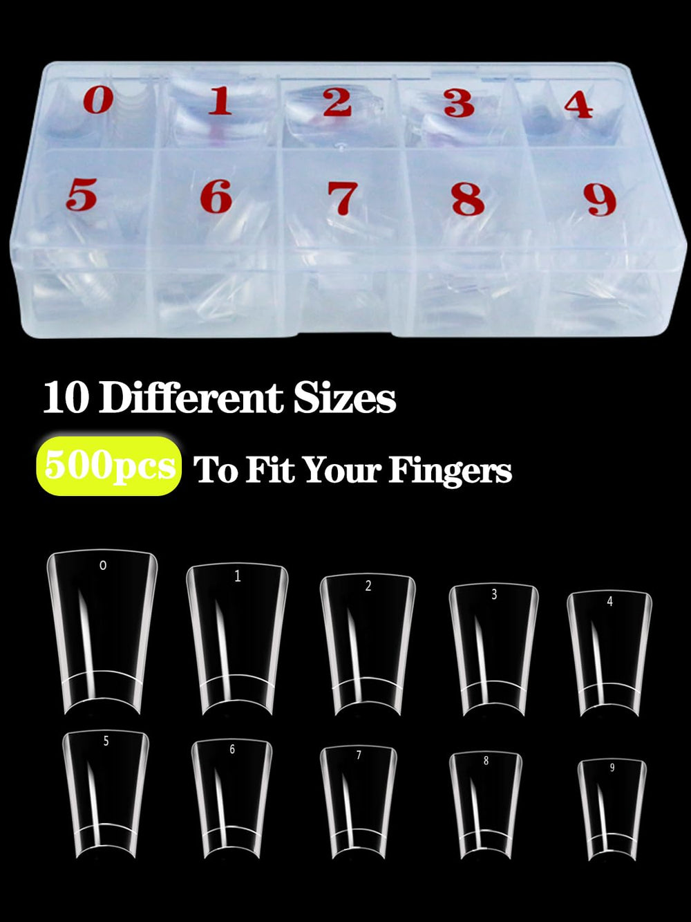 Dudjndjd pre-numbered 0-10 tips simplify size selection during DIY sessions.