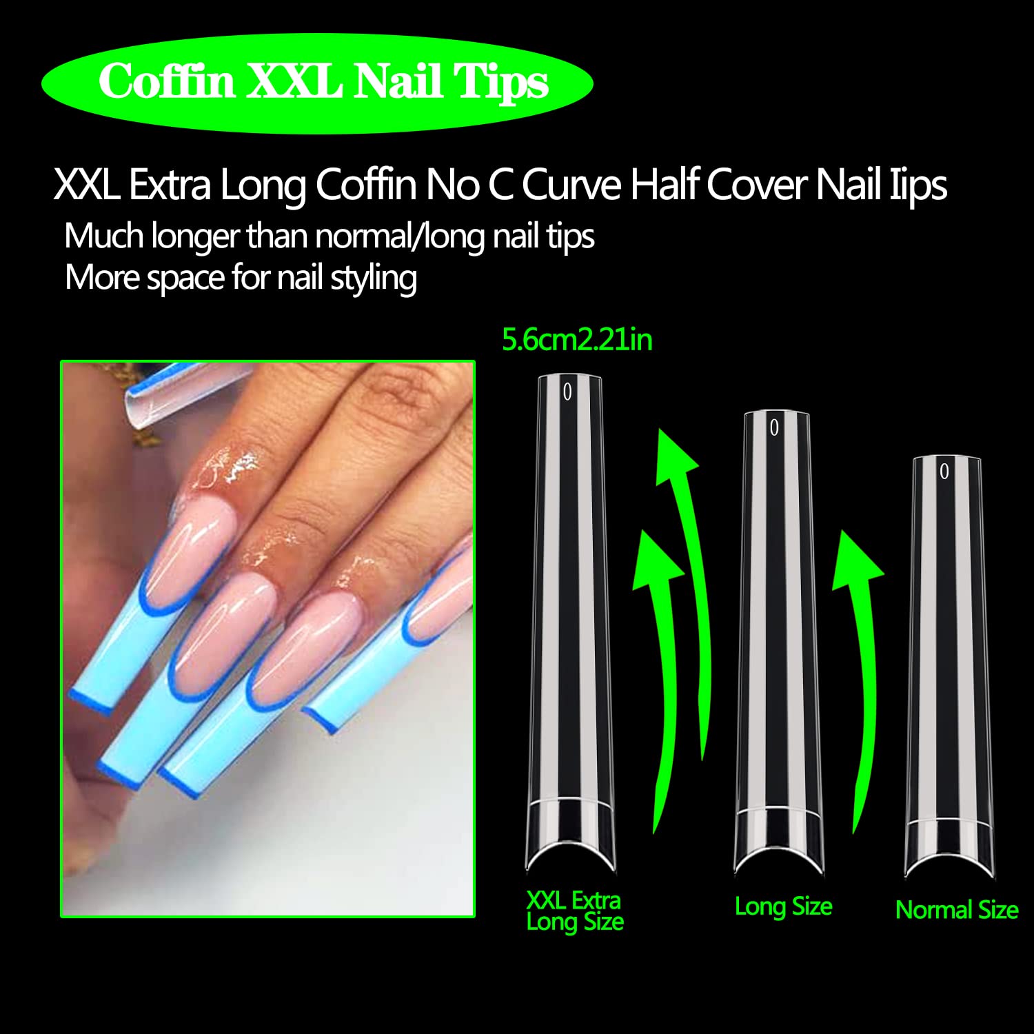 Dudjndjd pre-numbered sizes 0-11 for quick, precise fitting of coffin tips