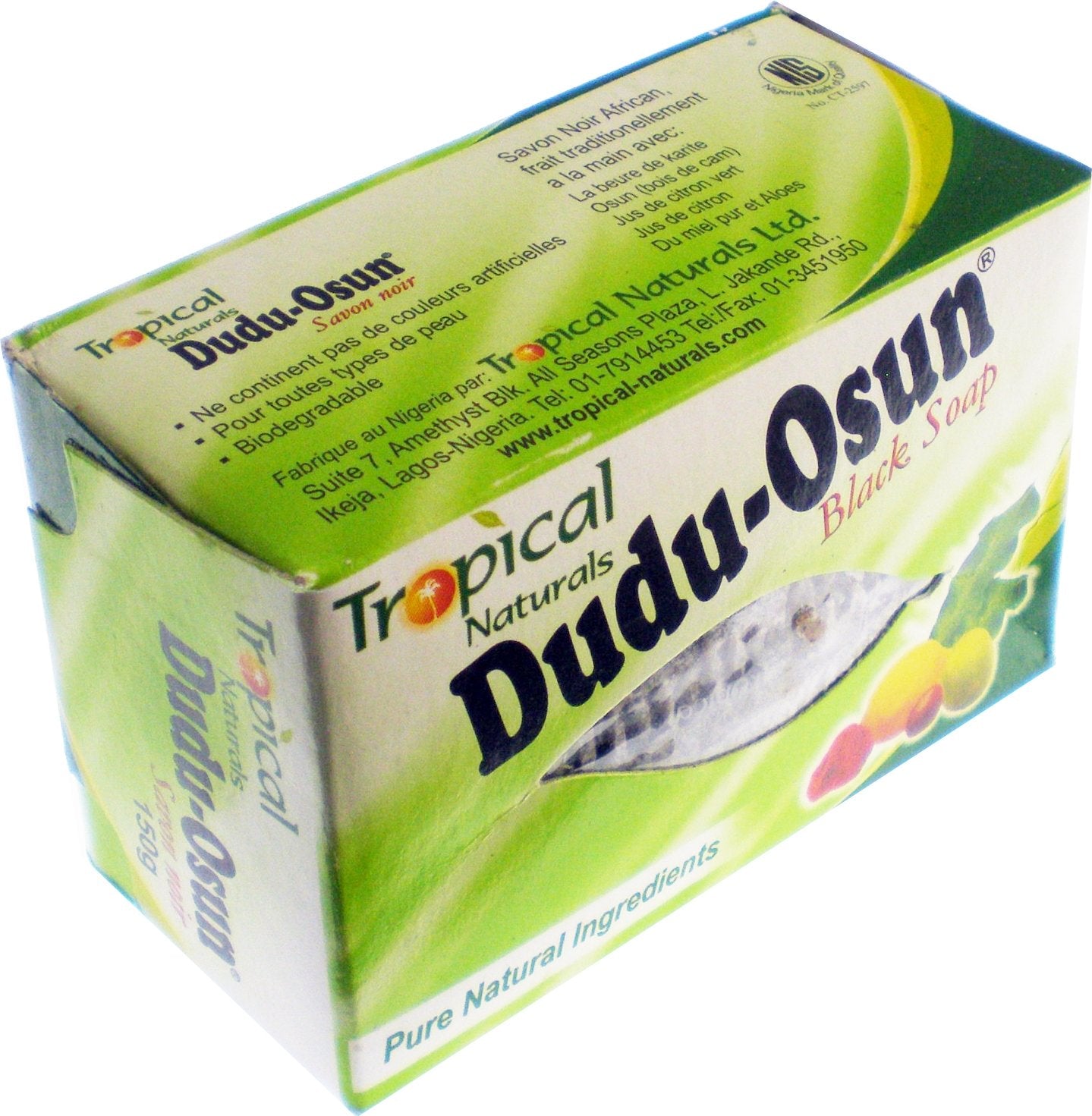 Dudu-Osun African Black Soap 150g pack front view for daily cleansing.