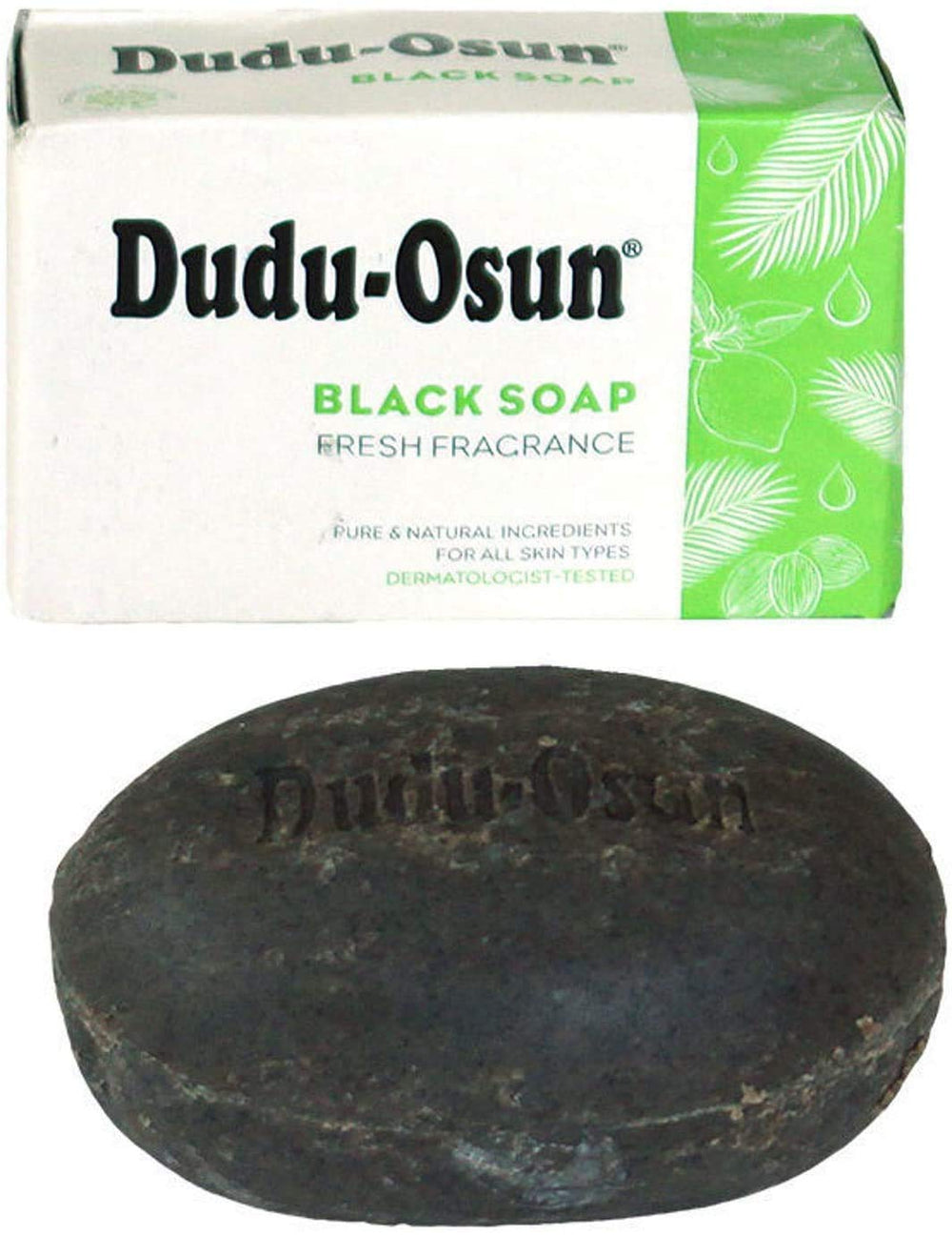 Dudu Osun African Black Soap bars arranged, natural skincare routine.