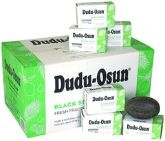 Dudu Osun African Black Soap 24 bars close-up texture for cleansing.