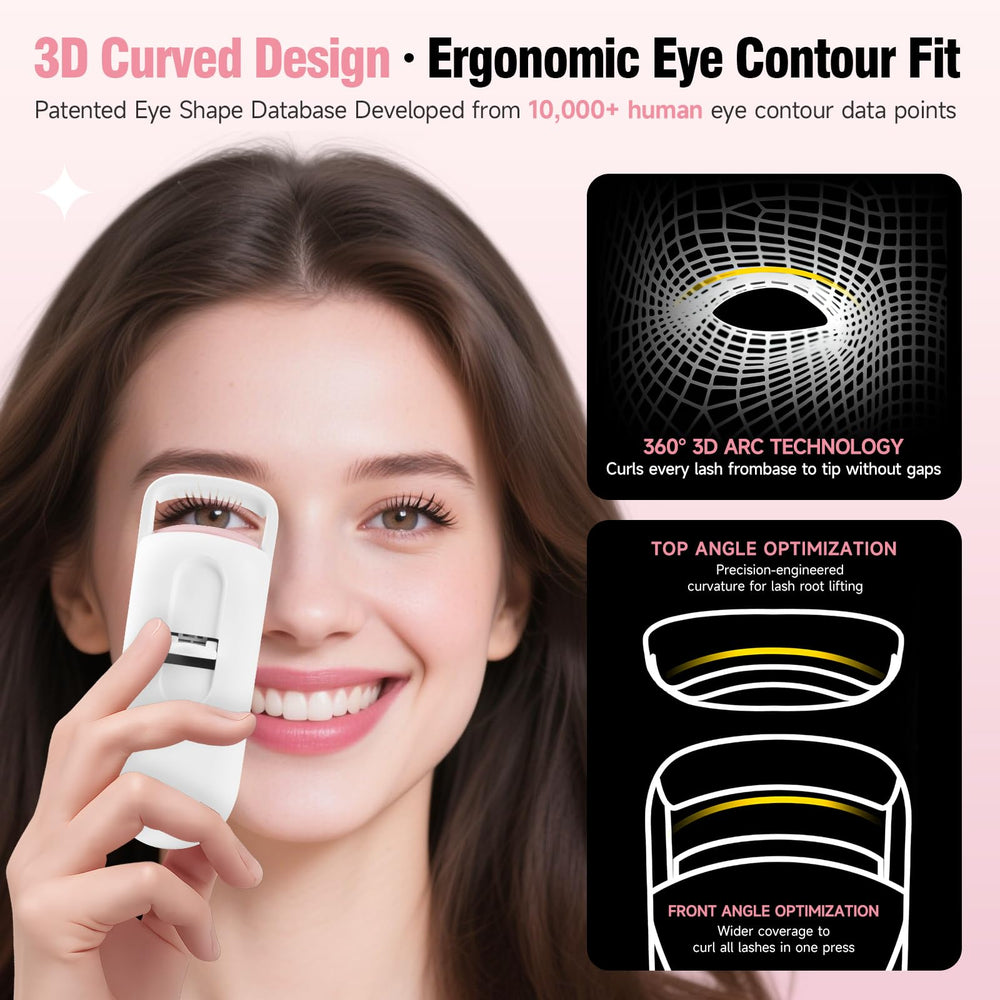 DUDUDU heated eyelash curler base lift with 3D curve design