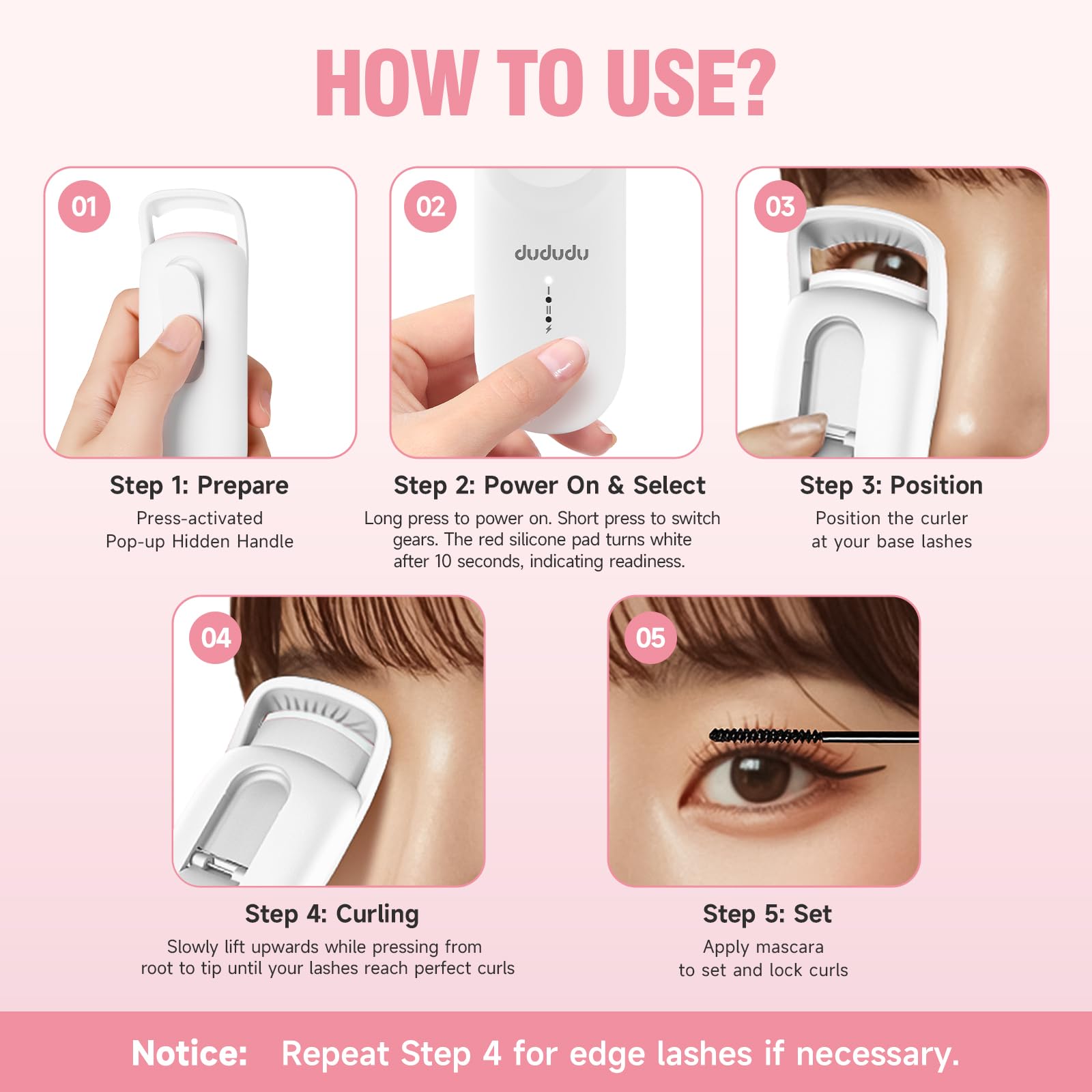 DUDUDU ergonomic RoHS compliant curler suitable for many lashes