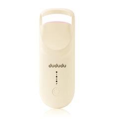 DUDUDU heated eyelash curler top view shows compact design for easy daily curling