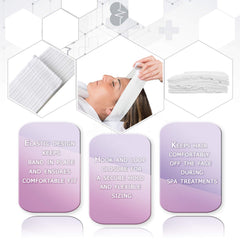 Dukal disposable facial headbands close-up showing soft texture and elasticity for comfortable use.