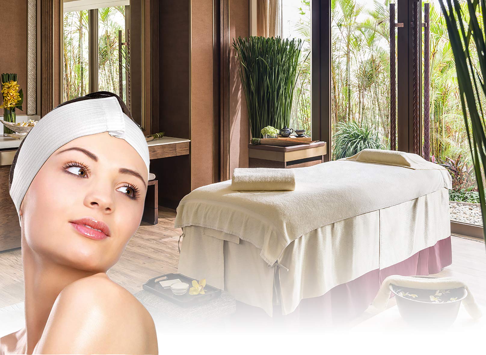 Dukal 48-pack disposable headbands offering clean, hygienic spa experiences.