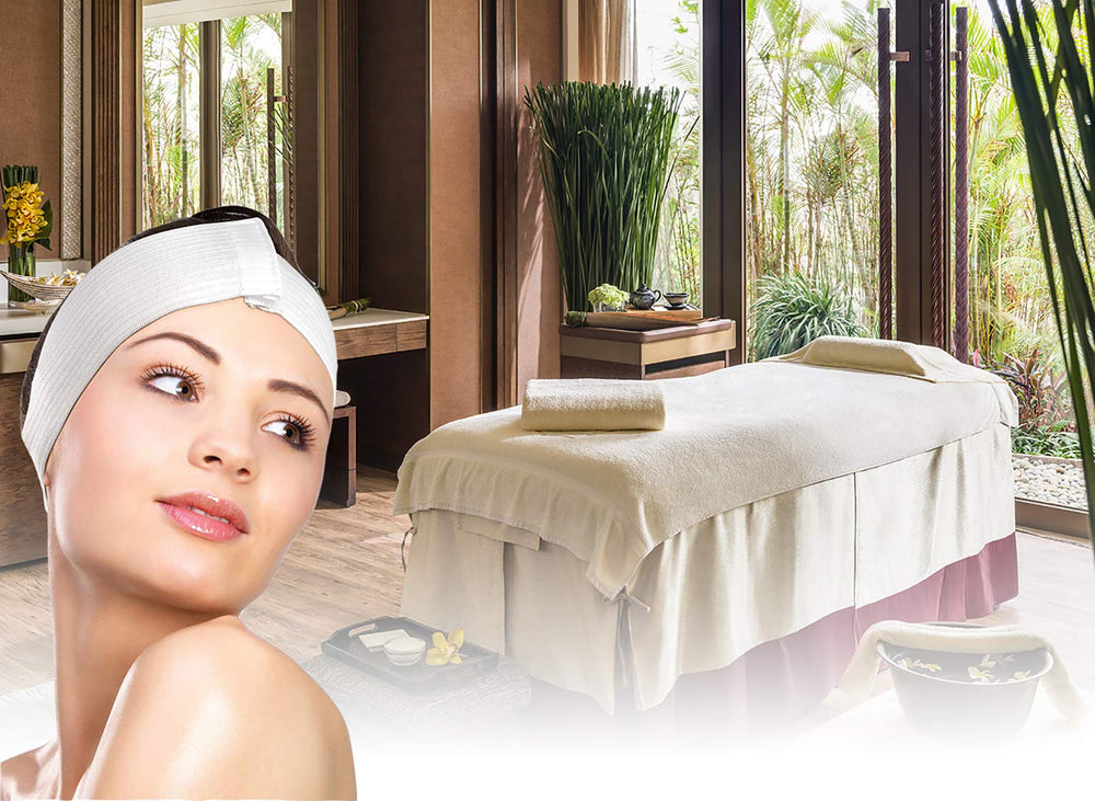 Dukal 48-pack disposable headbands offering clean, hygienic spa experiences.