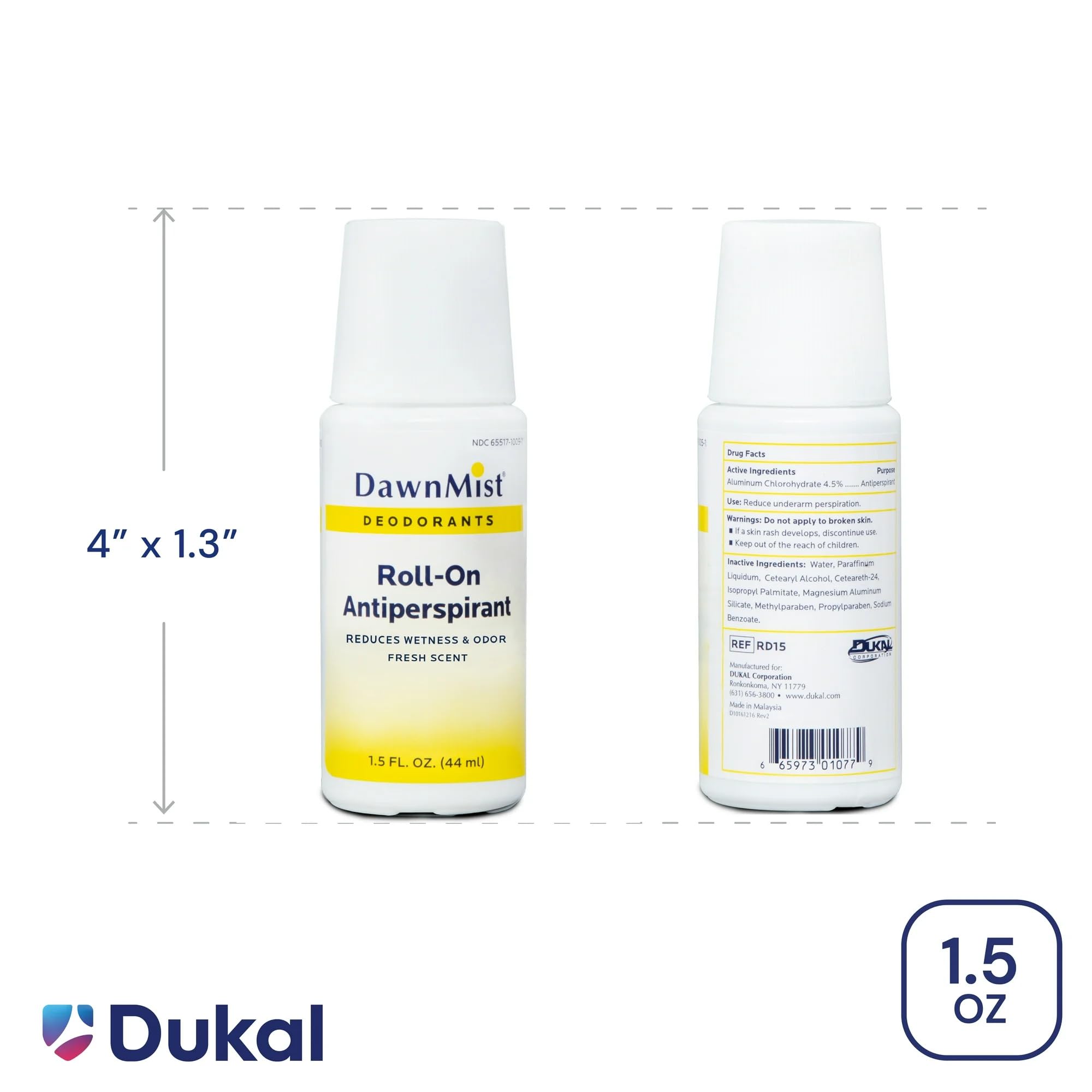 Dukal RD15 DawnMist roll-on application angle, easy, mess-free daily use.