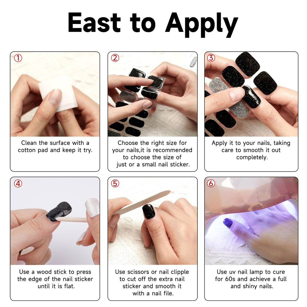 DUKASOU easy to apply and remove nail strips
