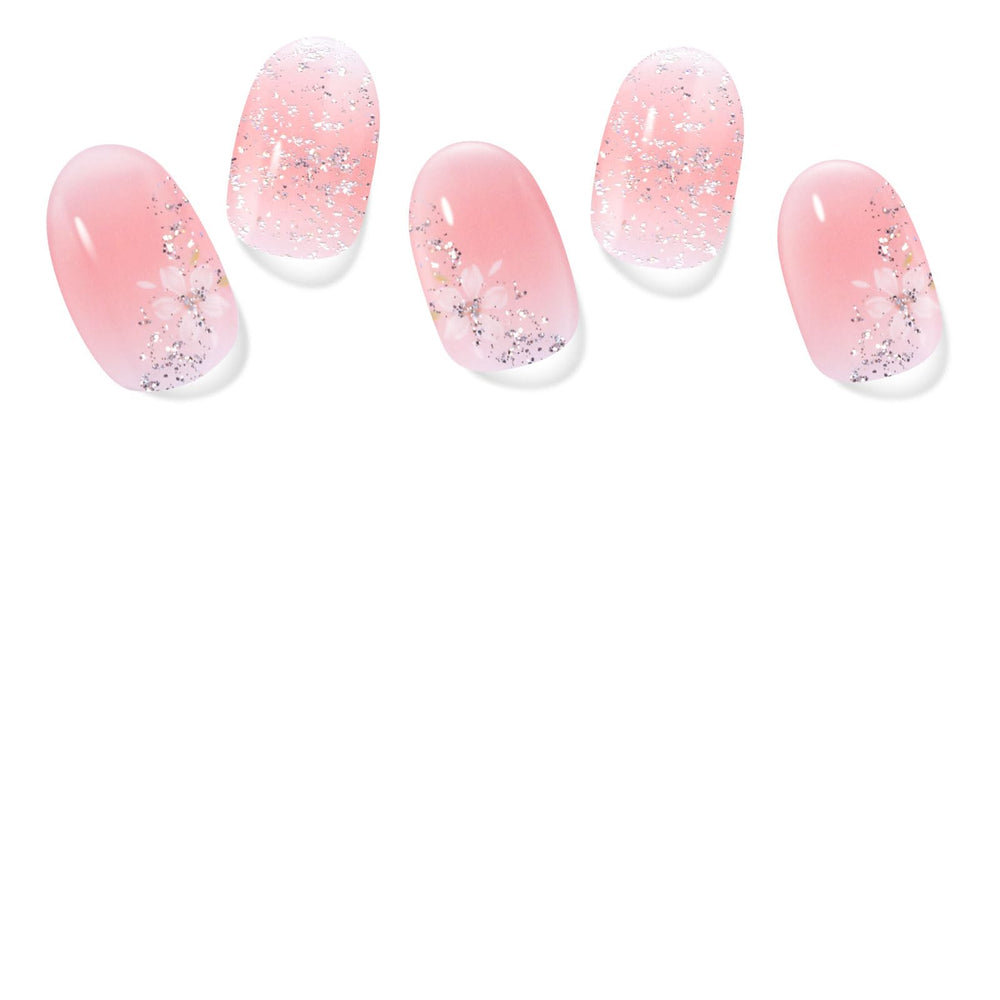 DUKASOU pink Sakura gel nail strips pack with a salon-like finish.