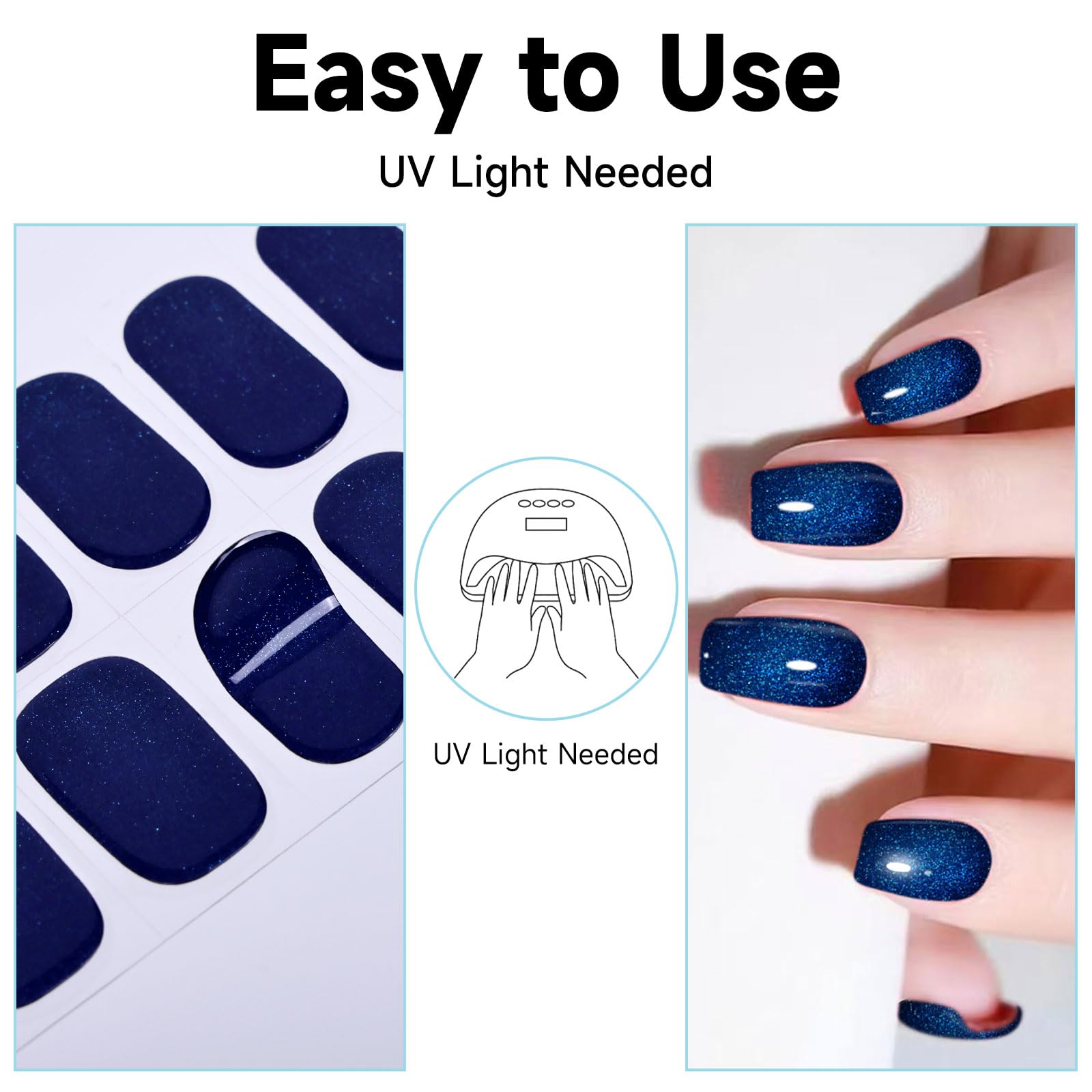DUKASOU real gel nail polish strips with glossy finish