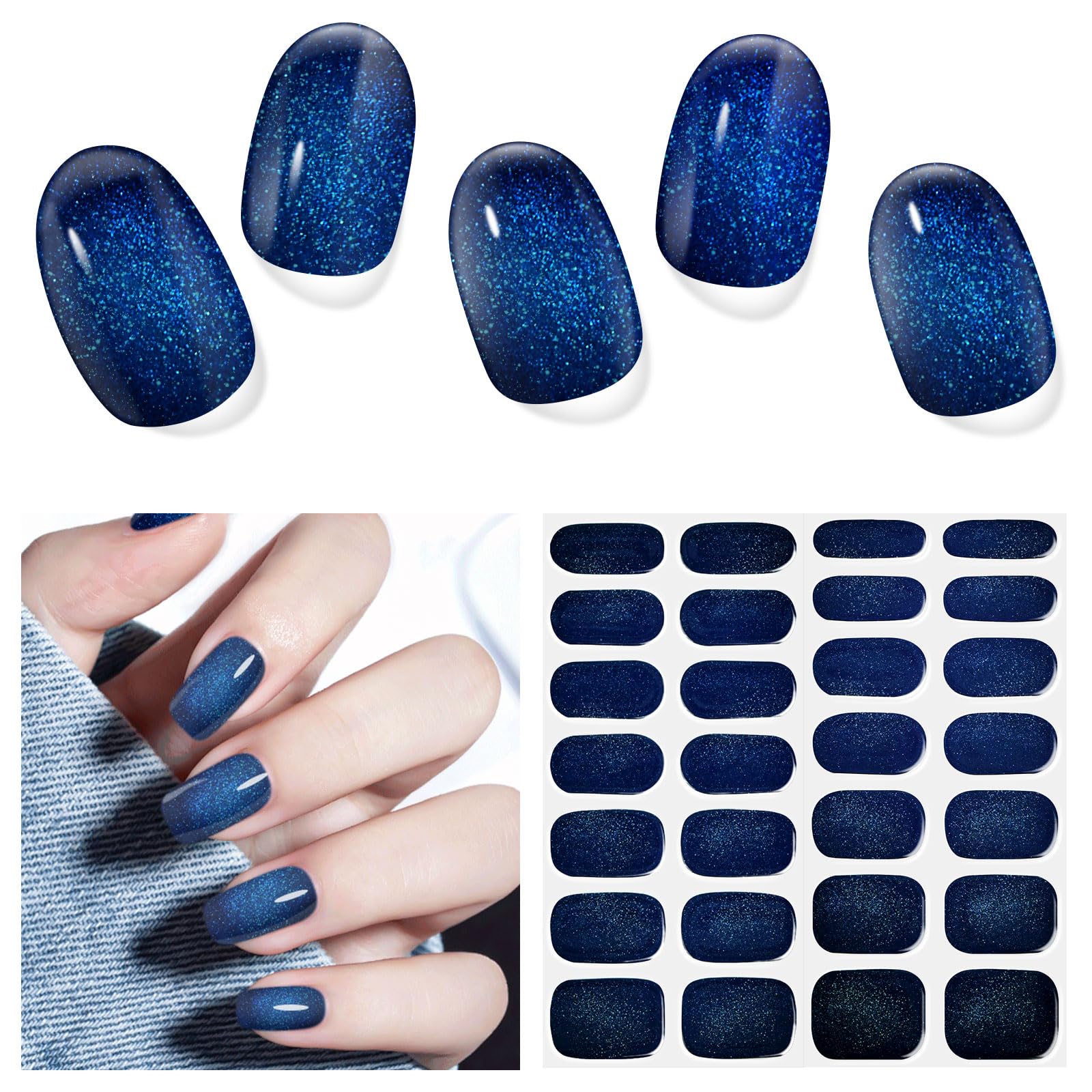 DUKASOU semi-cured gel nail strips kit for quick at-home manicures