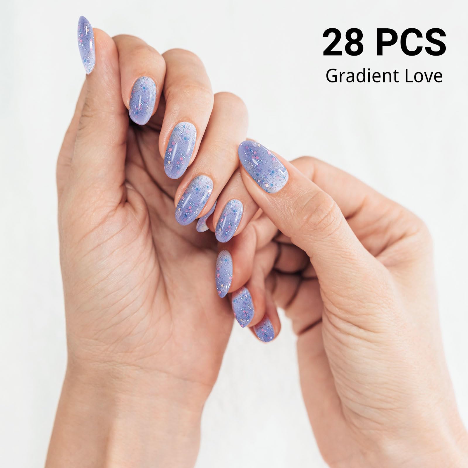 DUKASOU semi-cured gel nail strips maintain shine and flexibility.