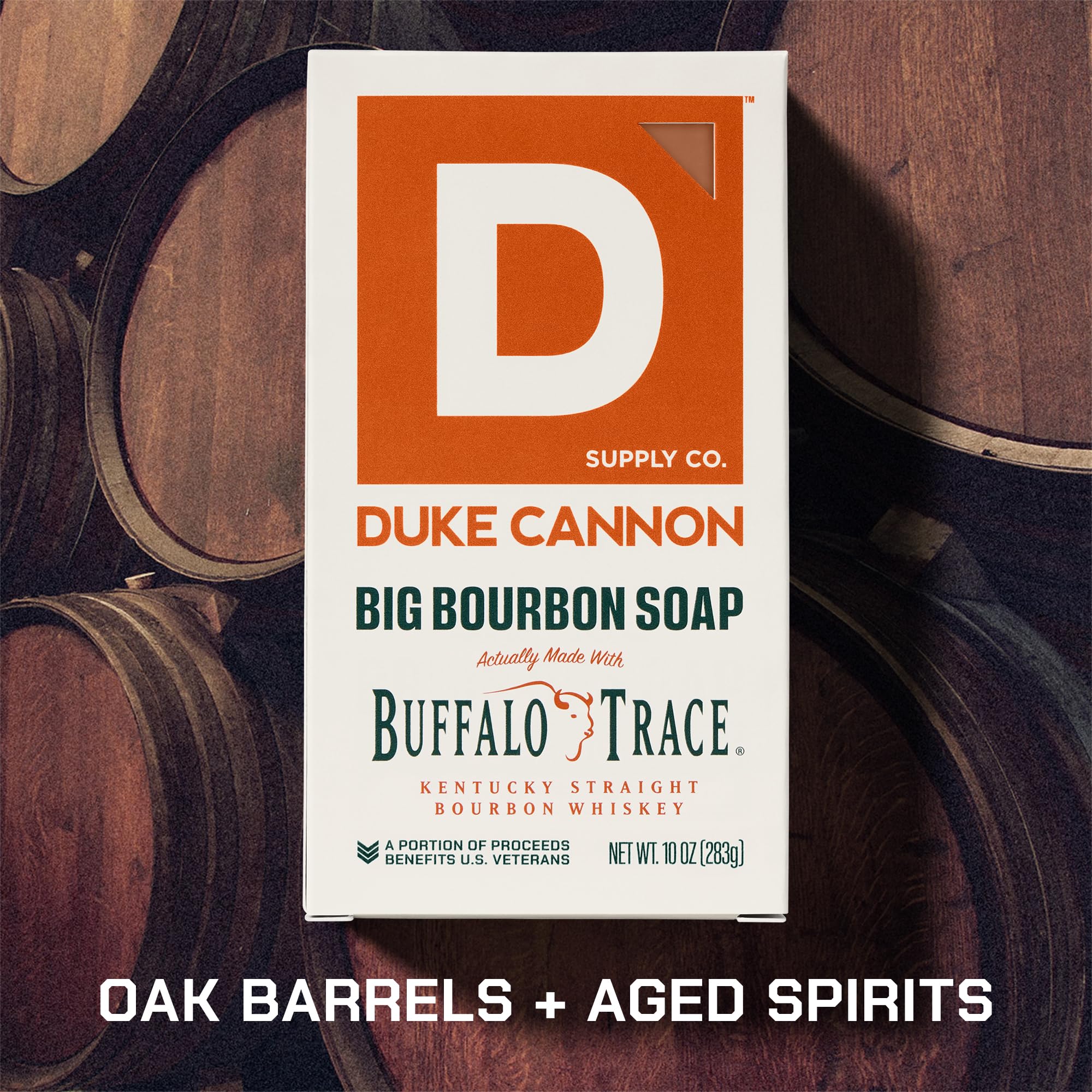 Duke Cannon 10 oz bar soap with triple-milled formula for thorough cleansing.