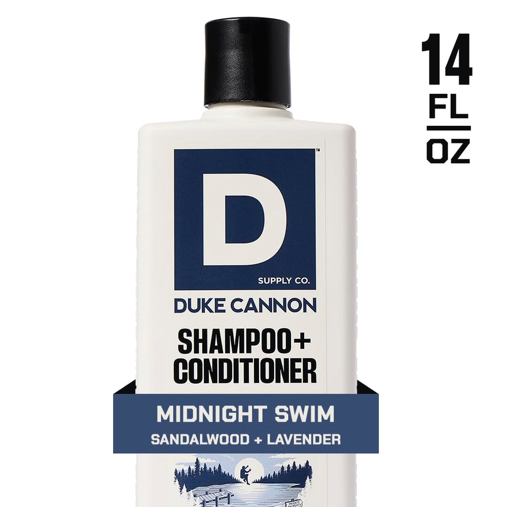 Duke Cannon Tea Tree closeup highlights refreshing tea tree formula for scalp comfort.