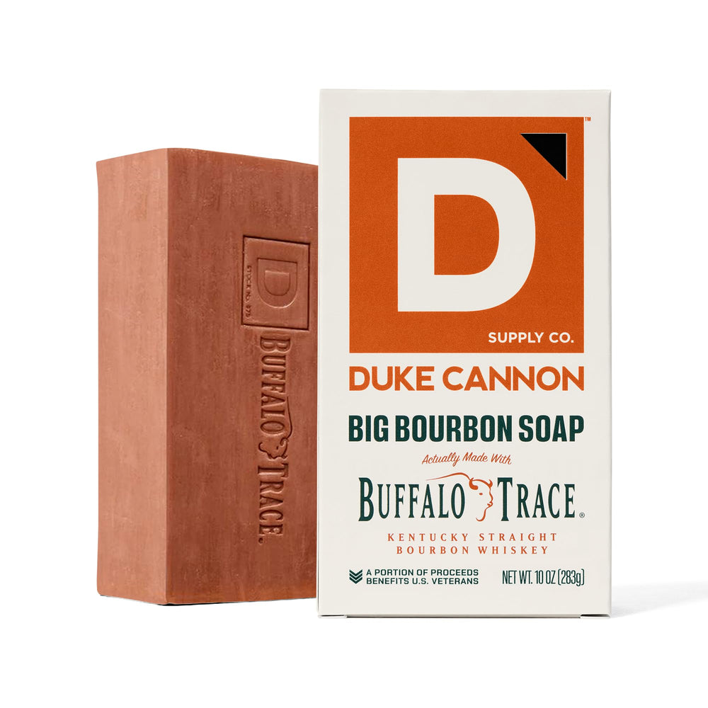 Duke Cannon 3x larger bar lasts longer between uses for busy routines.