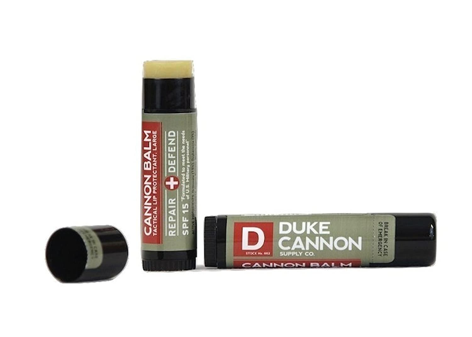 Duke Cannon Balm Tactical large 0.56 oz tube for long lasting lip care