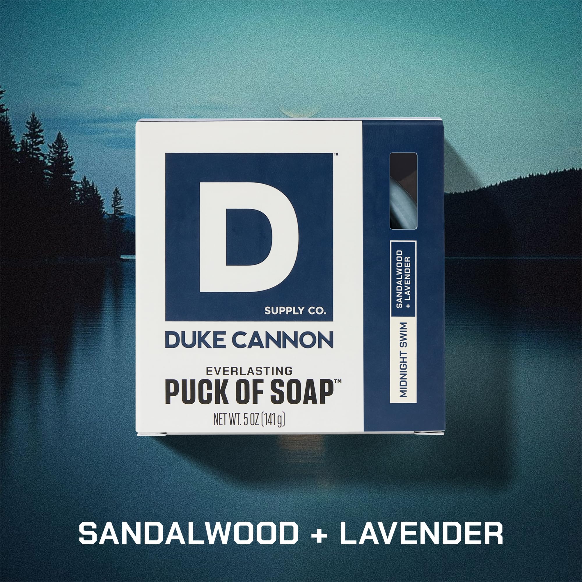 Duke Cannon round bar soap puck delivers a rich lather in the shower.