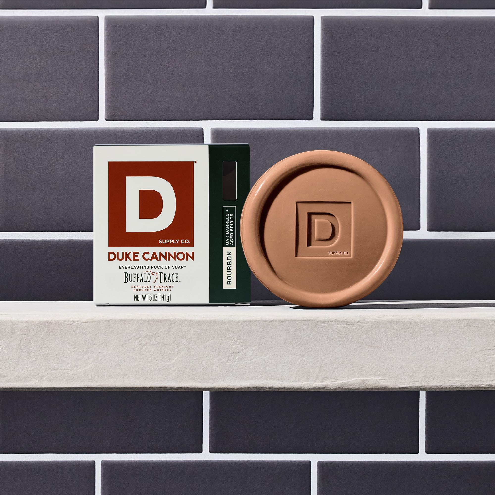 Duke Cannon bar soap puck triple-milled texture ensures durability and long-lasting use.