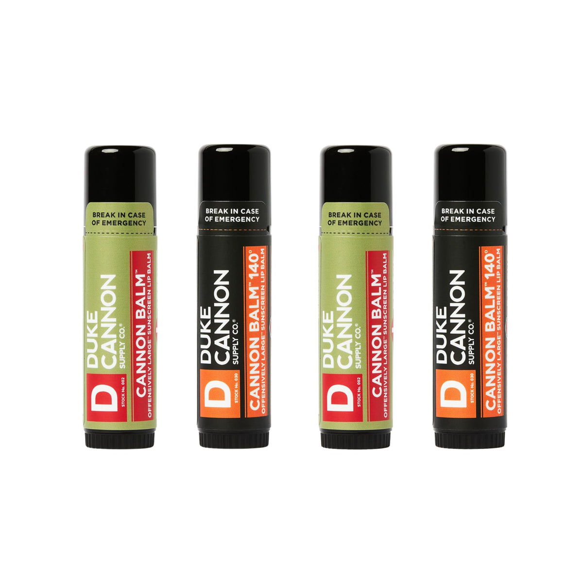 Baume lèvre Duke Cannon 140deg en flacon, protection durable contre le vent