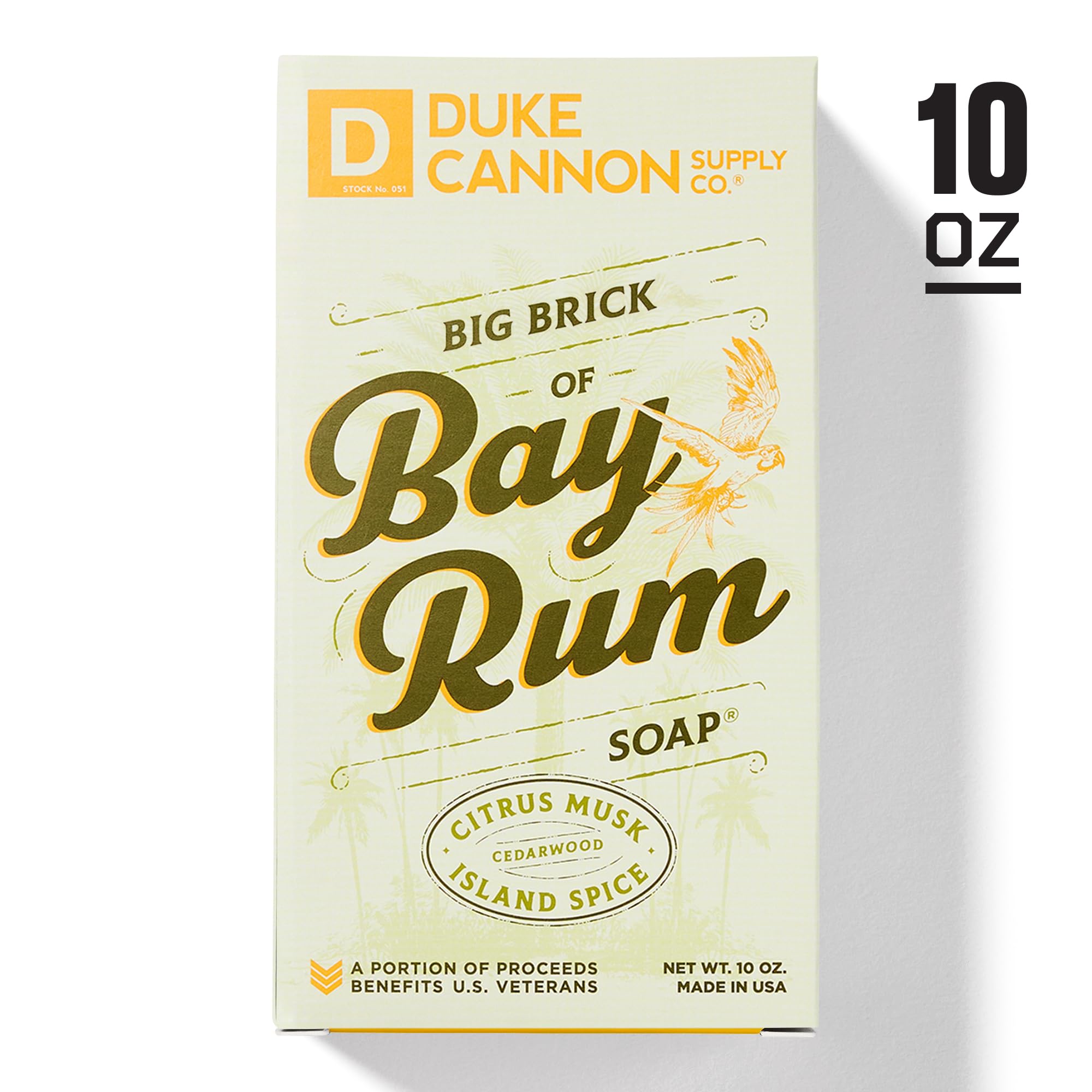 Duke Cannon citrus cedarwood scent inspires refreshing showers.