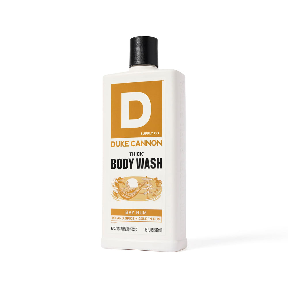 Duke Cannon Bay Rum Body Wash gift-pack-ready presentation.