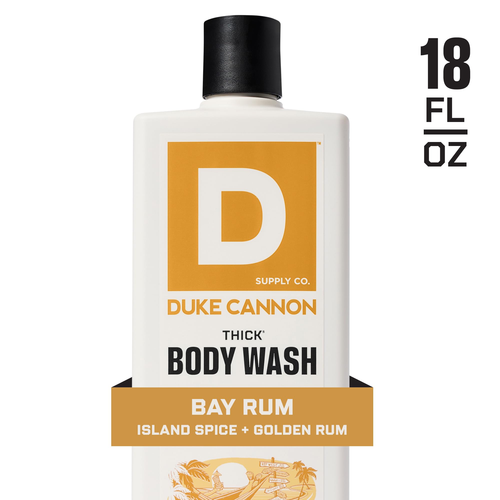 Duke Cannon Bay Rum Body Wash golden rum note detected on skin after use.