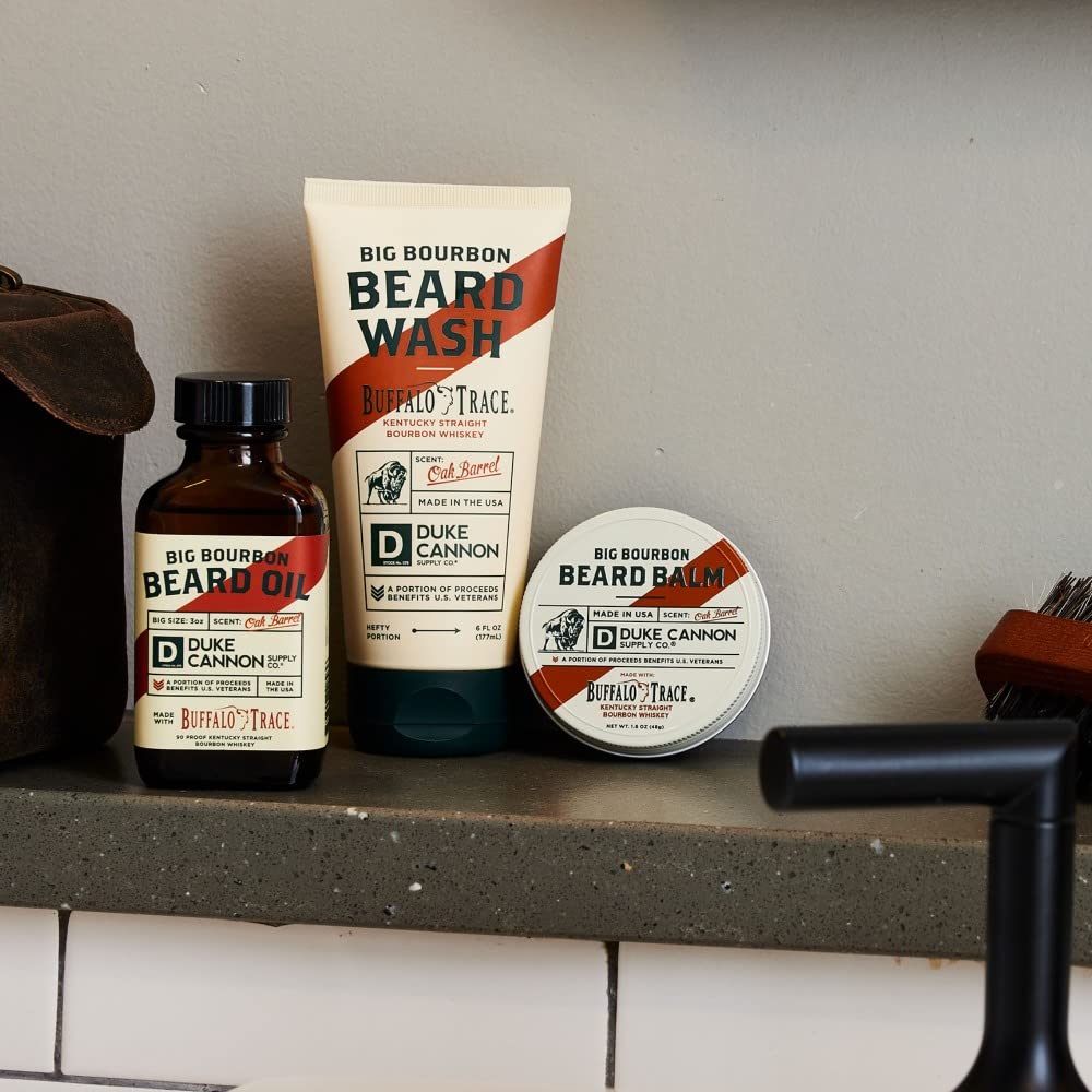 Hands applying beard oil to demonstrate quick hydration and comfort.