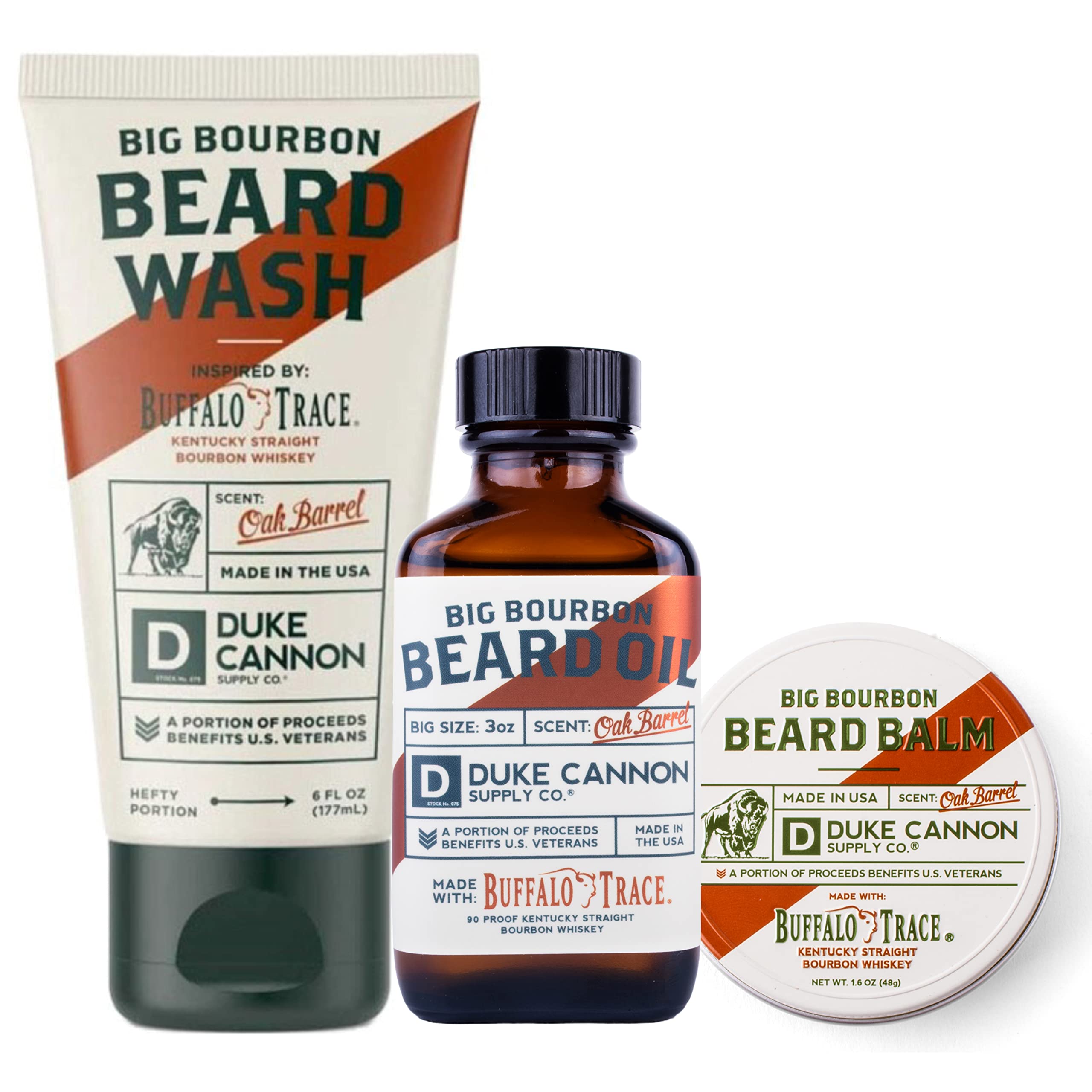 Beard care trio from Duke Cannon arranged for a complete routine.