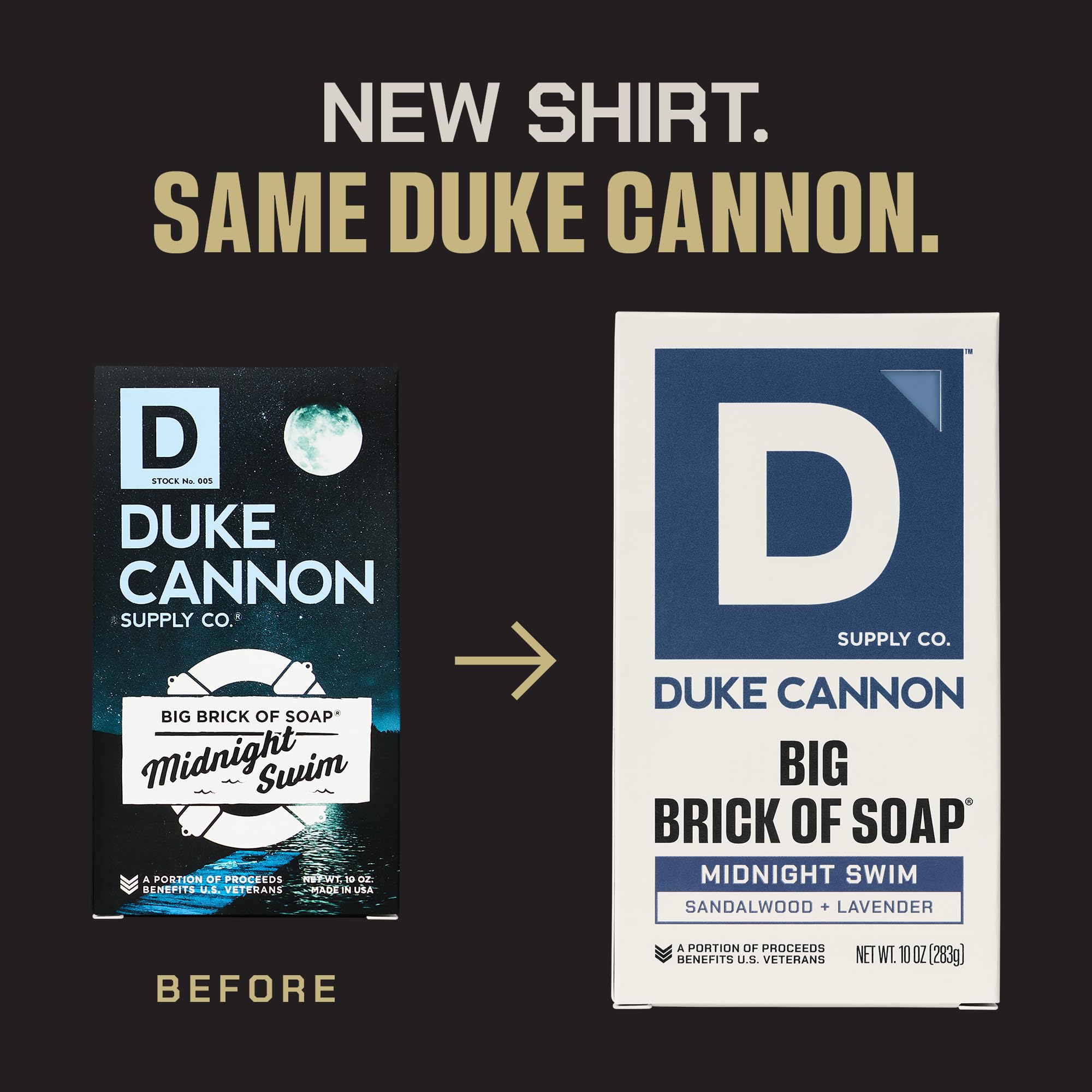 Duke Cannon Big Brick Soap 10oz packaging offers extended use.