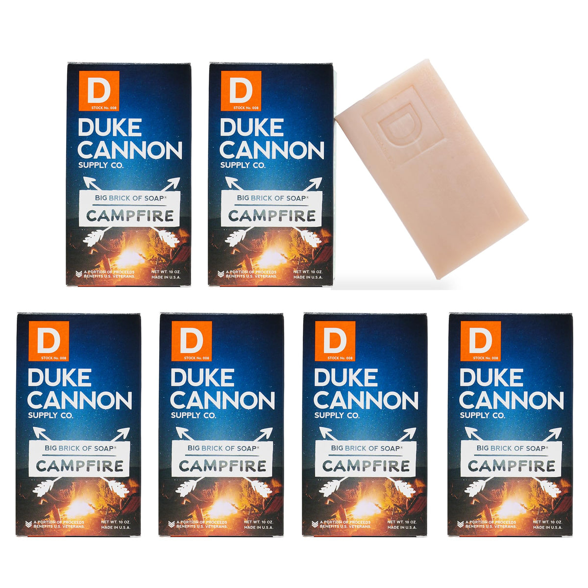 Duke Cannon Big Brick Campfire bar showcases campfire aroma and rugged 10 oz size