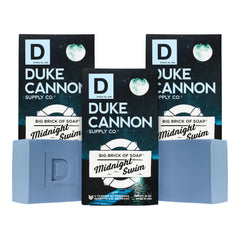 Duke Cannon Big Brick of Soap Midnight Swim pack for men, three large bars for extended freshness