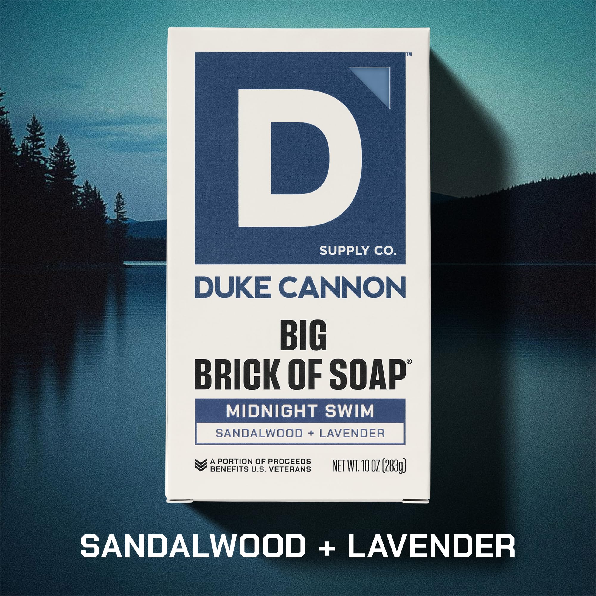 Duke Cannon Big Brick Soap moonlit-dive scent for an invigorating routine.