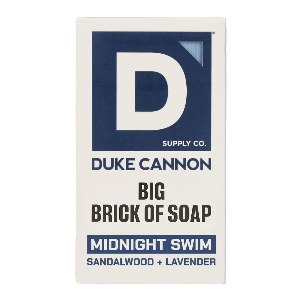 Duke Cannon Big Brick Soap sandalwood-lavender bar for long-lasting cleansing.