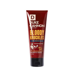 Duke Cannon Bloody Knuckles balm lanolin-rich for deep moisture.