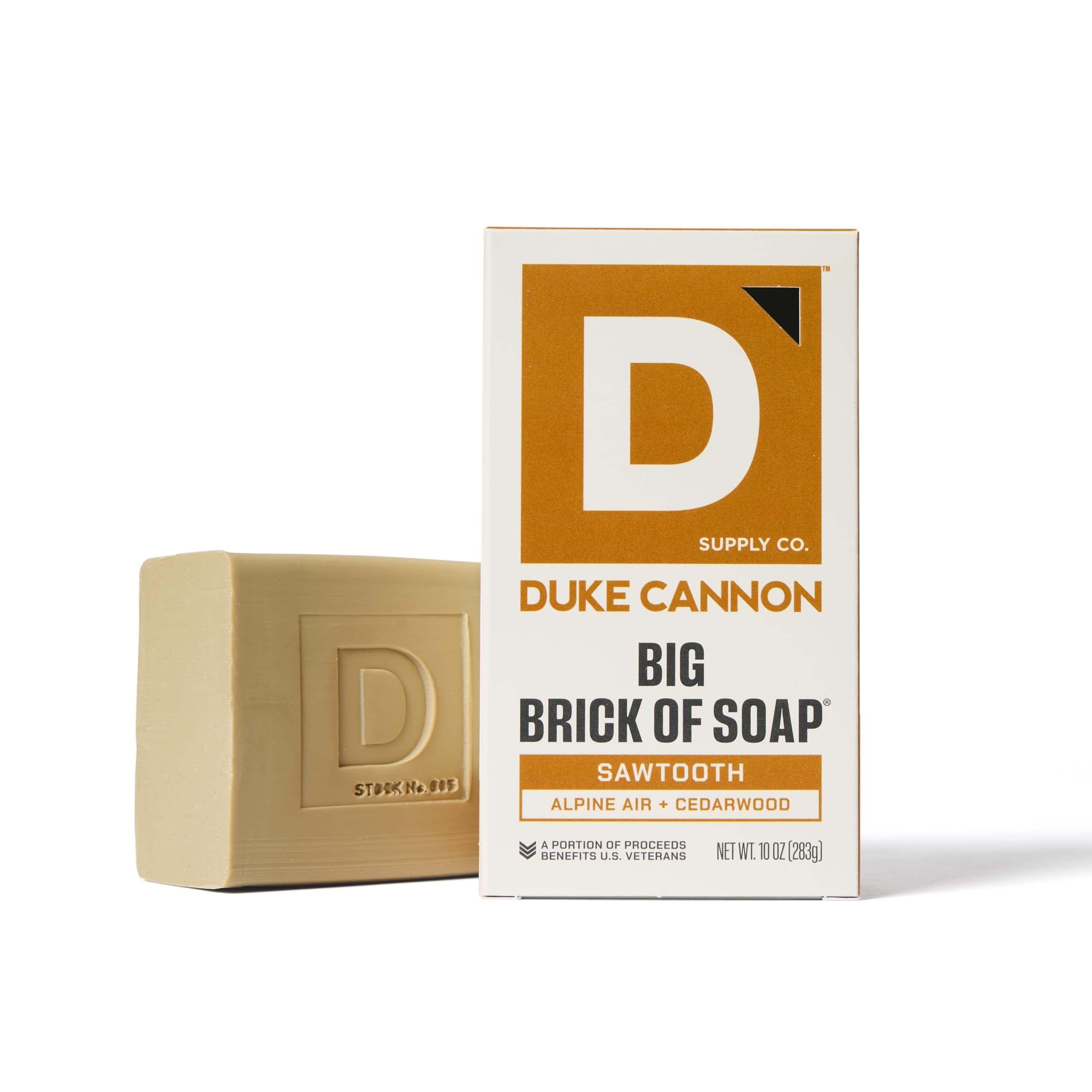 Duke Cannon Bourbon bar soap blends warm, earthy notes for a clean, refreshed feel.