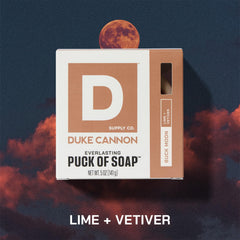 Buck Moon scent profile by Duke Cannon evokes rugged outdoors with amber and cedarwood.