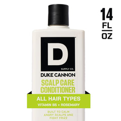 Label close-up featuring rosemary and arnica for scalp comfort