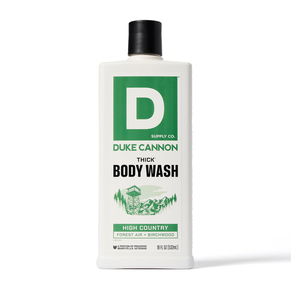 Duke Cannon 4-pack bottle set, gift-ready for bold grooming enthusiasts.