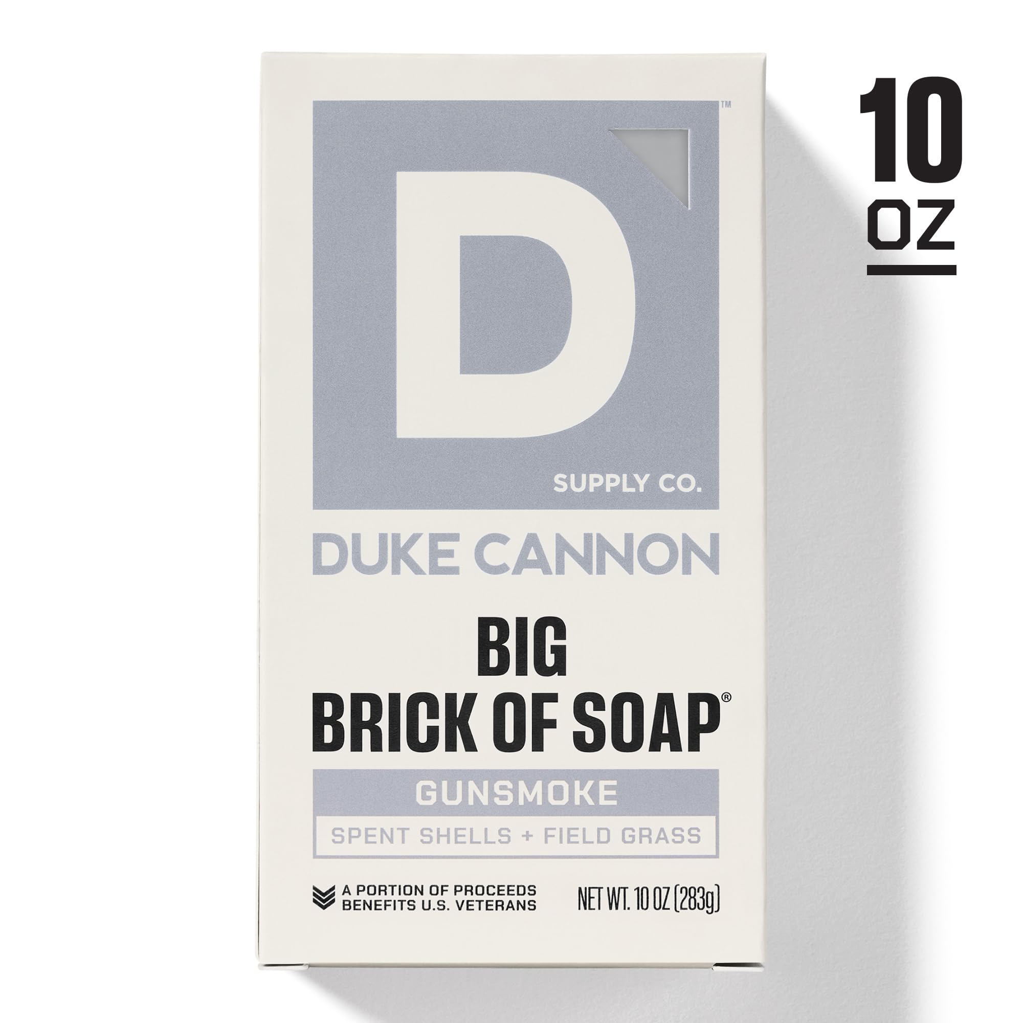 Duke Cannon Gun Smoke soap bar 10-ounce size for longer use