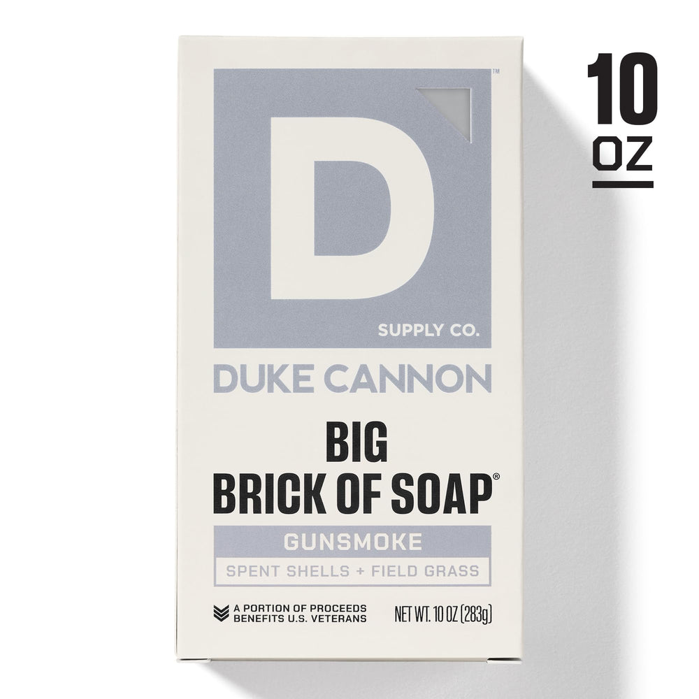 Duke Cannon Gun Smoke soap bar 10-ounce size for longer use