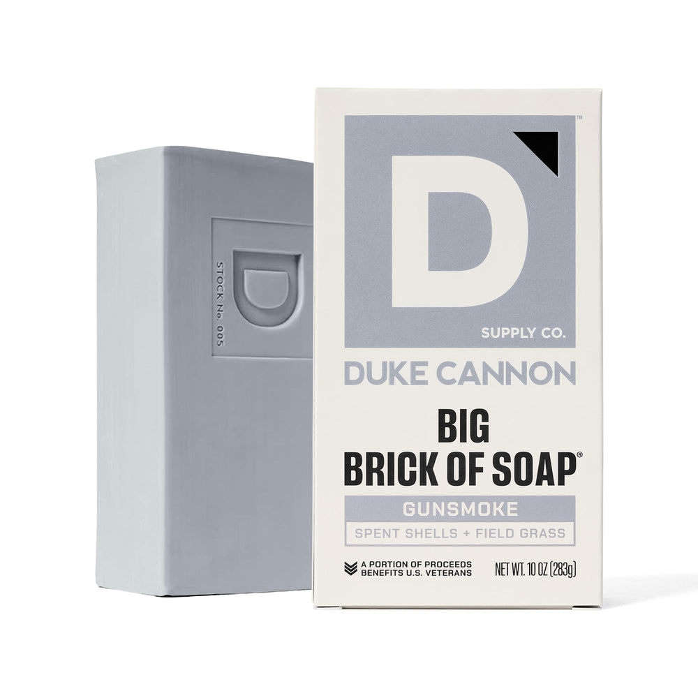 Duke Cannon Gun Smoke soap bar skin-friendly formula suits all skin types